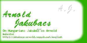 arnold jakubacs business card